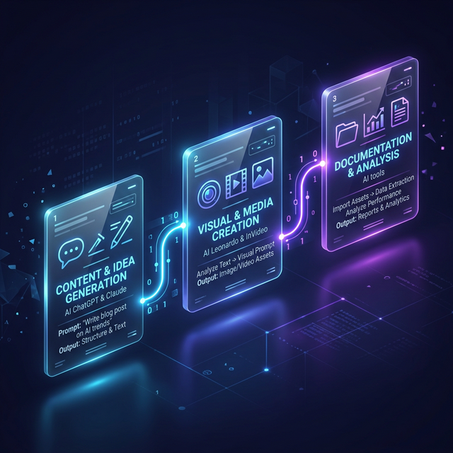 Workflow diagram connecting different AI capabilities together